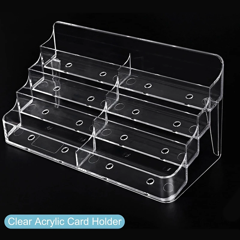 Business Card Holder, 8 Pocket Acrylic Business Card Holder For Desk Business Card Stand Desktop Business Card Holders