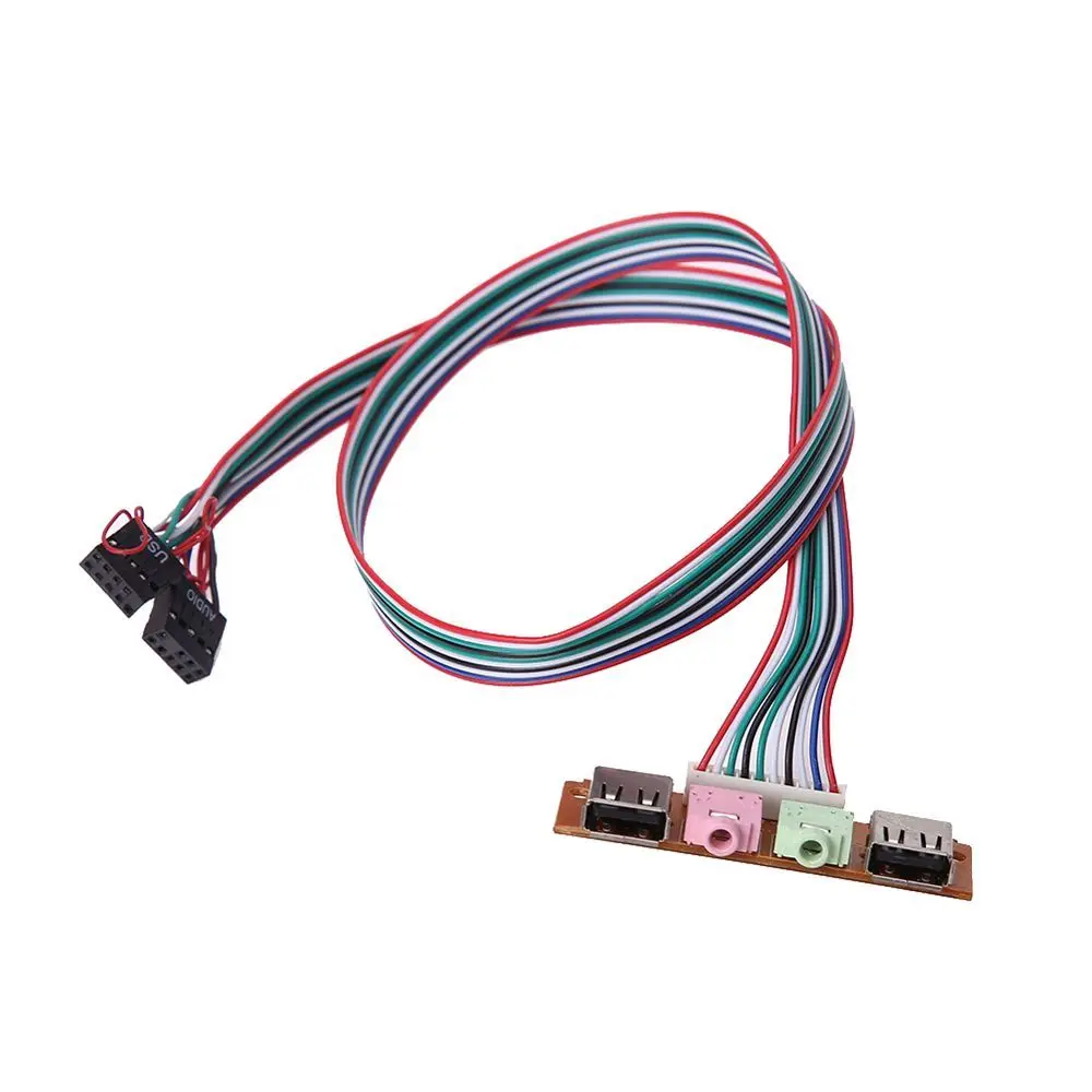 

Earphone Cable 2 Audio Jacks USB Audio Port 6.8CM Audio Jacks Port Computer Case Panel Front Panel Motherboard Expansion Card