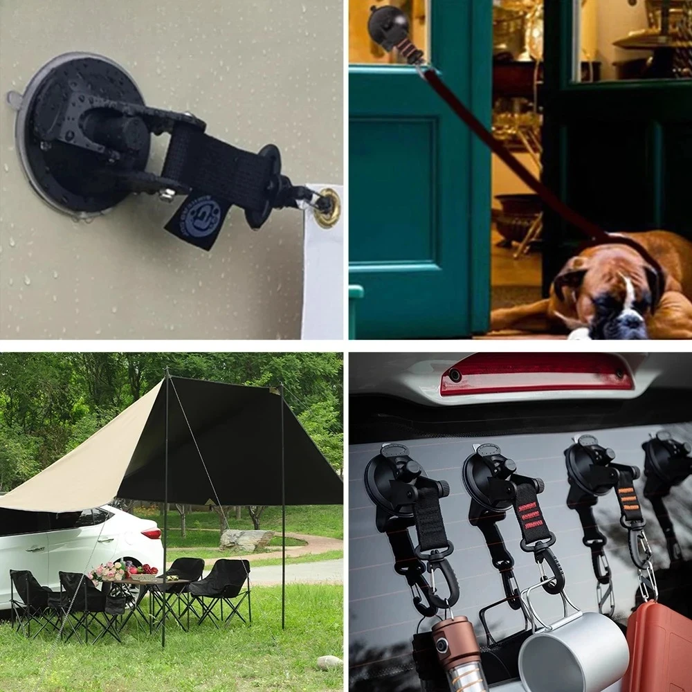 2/4 Peças Gancho de Sucção para Tenda de Carro, Fixadores Laterais para Toldo, Acessório para Acampamento ao Ar Livre, Van e RV, Gancho de Segurança para Carro e RV