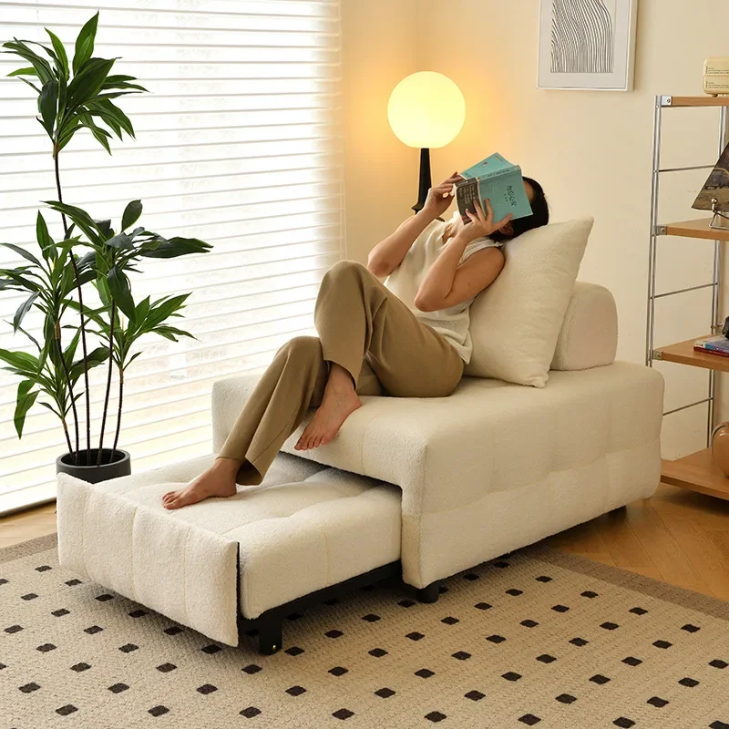Puff sofa bed, single, modular, folding, dual-use, living room, small apartment, balcony, retractable, reclining
