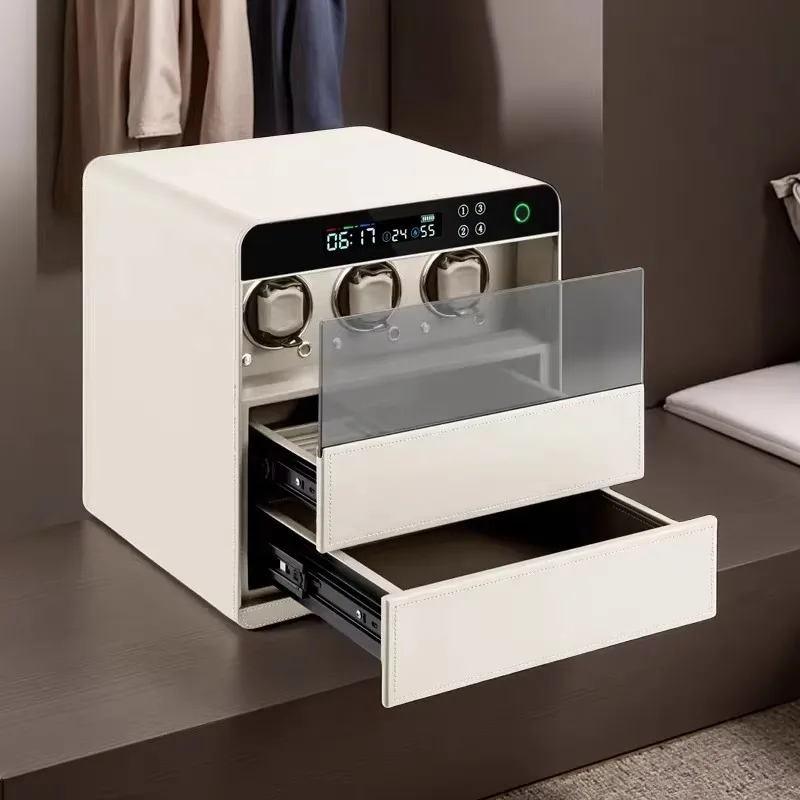 Luxury Steel Cabinet Handles Fingerprint Security Design Fireproof Watch Winder Safes for Bedroom Wardrobes Modern Wall Mounted
