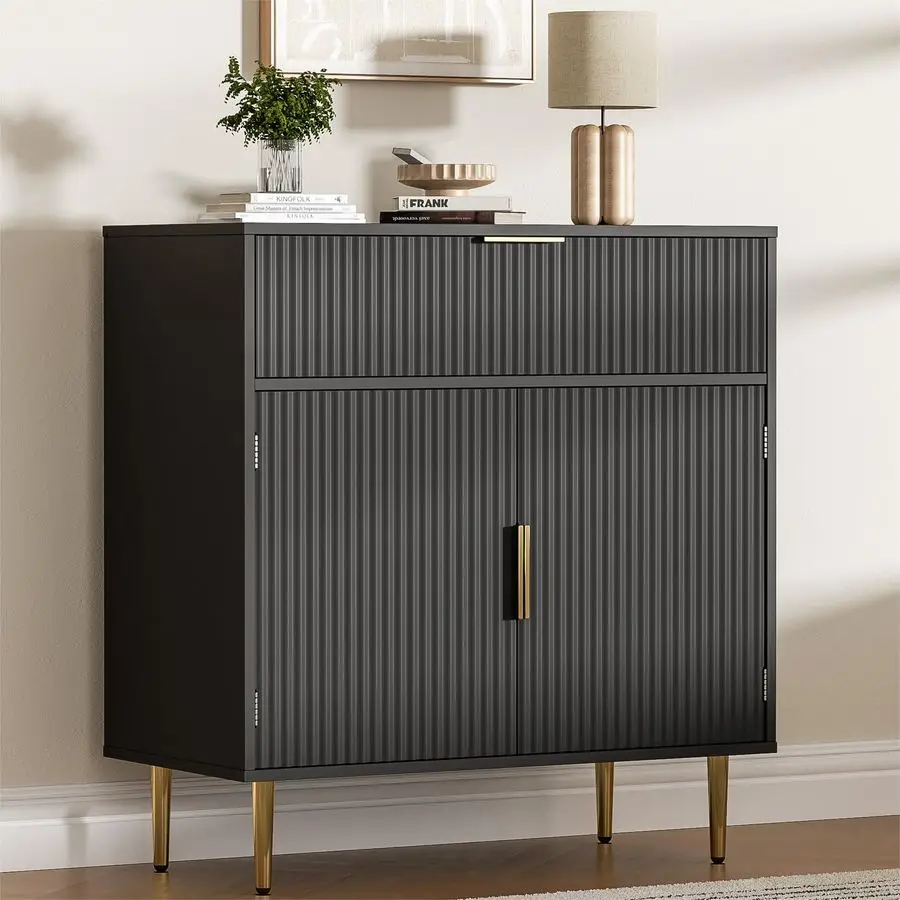 

Буфетный шкаф с 2 дверцами и выдвижным ящиком, кофейный бар с регулируемыми полками, шкаф для алкоголя с местом для хранения, акцентный шкаф-консоль