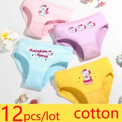 12 Pieces/lot Design Children's Girls Panties Cotton Soft Pretty Cartoon Child Underwear for Girls Kids Boxer Panties Breathable