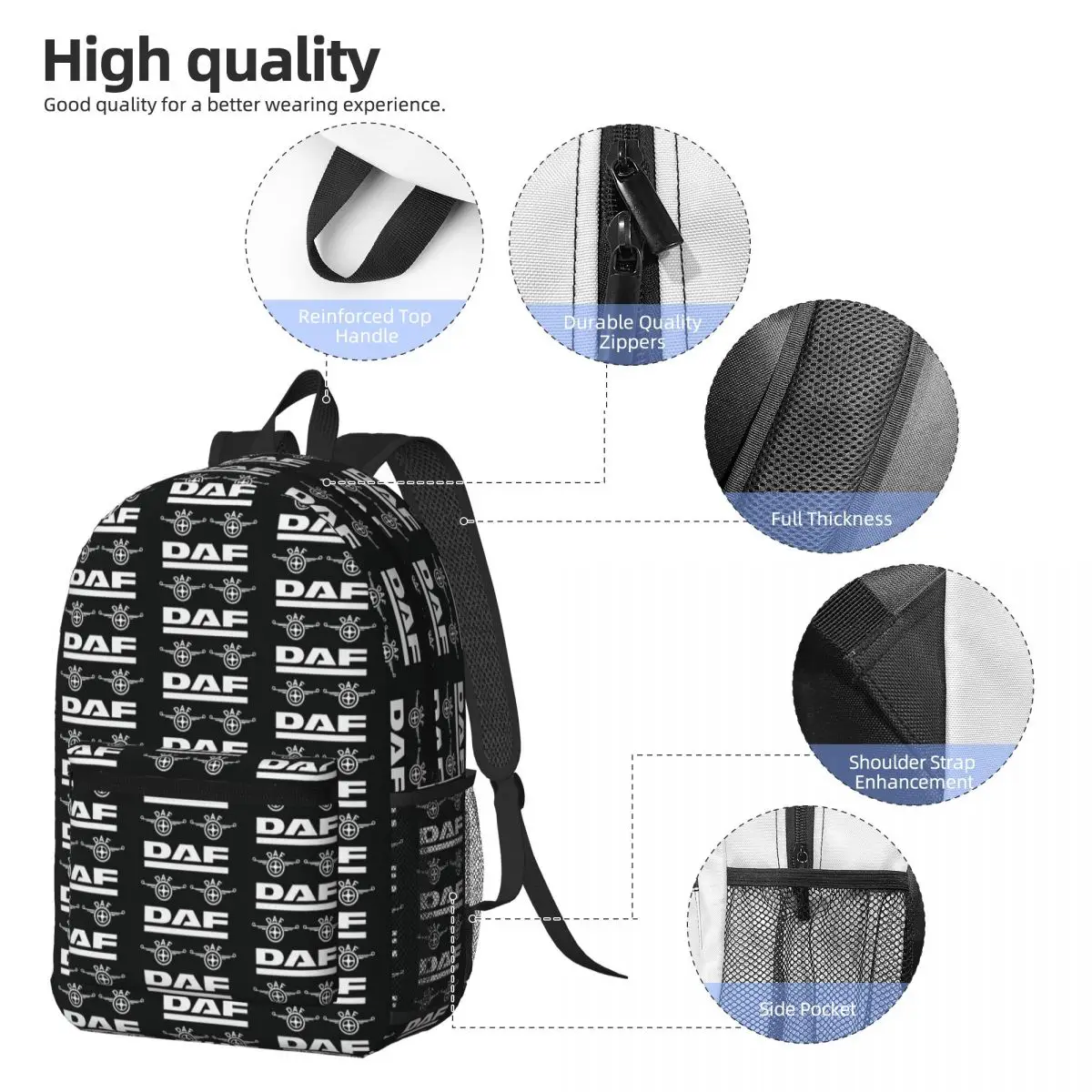 Daf Truck Classic Car Logo Backpack Boys Girls BookBag Children School Bag Computer Shoulder Bags for Men Women