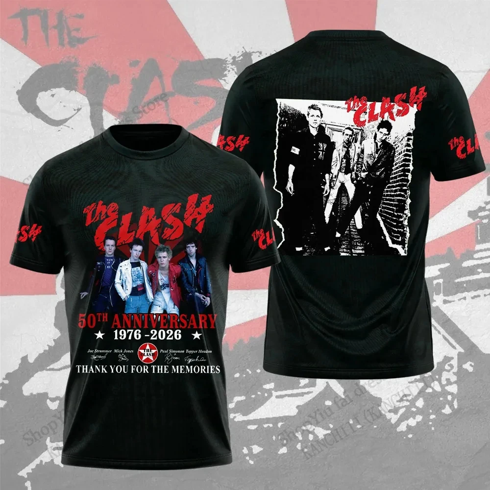 New Rock Band The Clash 2026 Tour 3D Print T-shirt Men Women Fashion Hip Hop Oversized Short Sleeve Tops Tees Vintage Clothing
