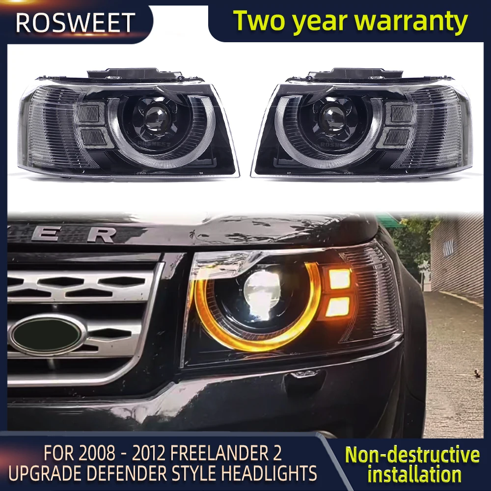 

Full LED Headlights Dual BEAM Project Facelift For Land Rover Freelander 2 2008-2012 L359 Upgrade Defender Style Car Accessories