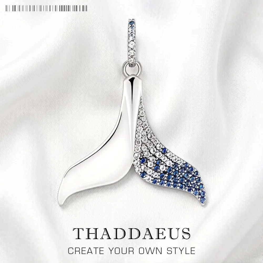 

Blue Tail Fin Pendant Brand New Fine Jewelry Cheerful Accessories 925 Sterling Silver Gift For Woman