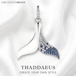 Blue Tail Fin Pendant Brand New Fine Jewelry Cheerful Accessories 925 Sterling Silver Gift For Woman