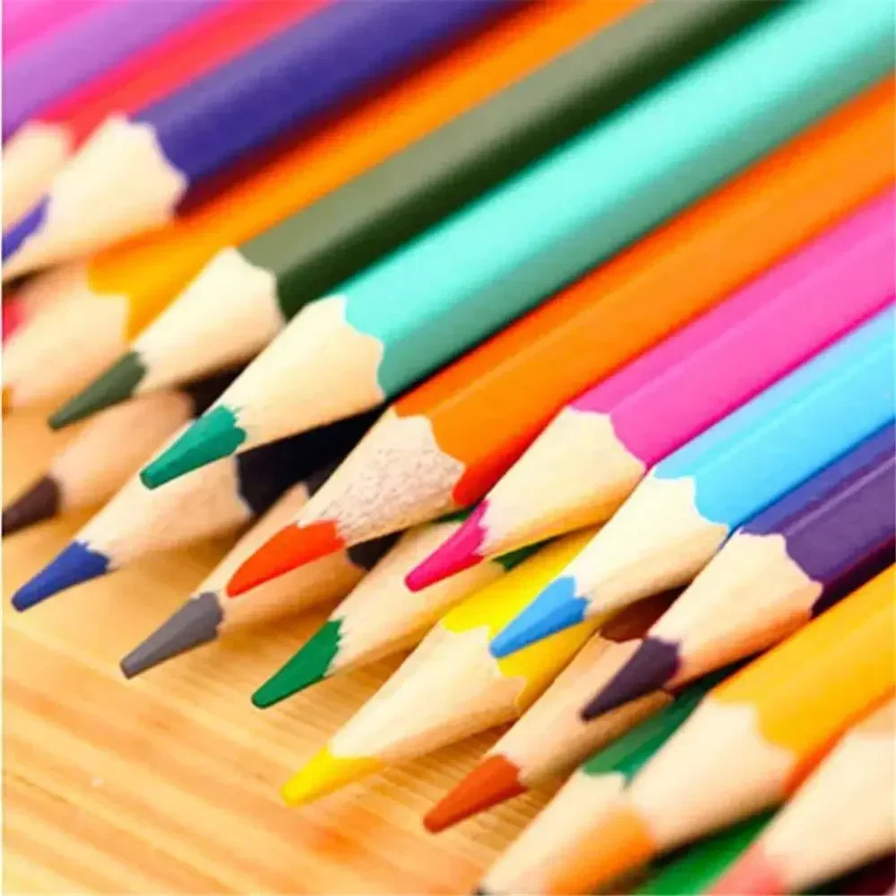 12pcs Short Style Wooden Colored Pencils Set Non-toxic HB Standard Drawing Pencil Student Painting Stationery School Supplies