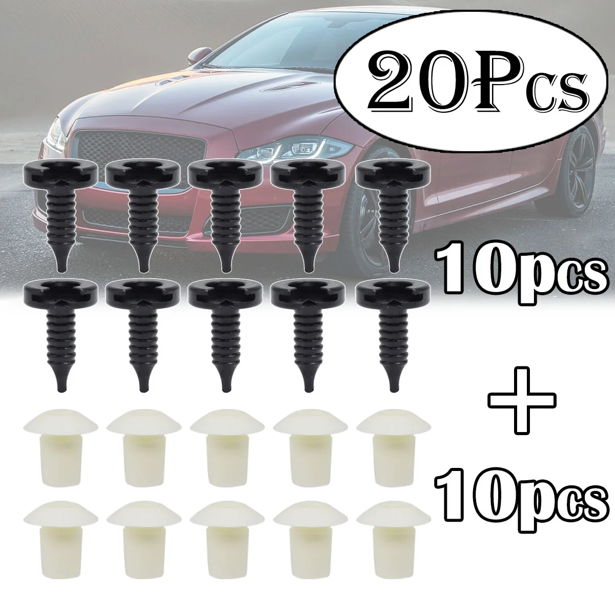 20Pcs Interior Door Panel Card Trim Clips Decorative Buckle Stud Snap Sack Retainer Grommets Fender For Jaguar MK I II IX X VIII