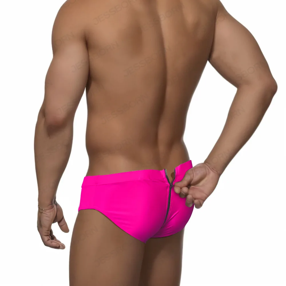 Maiô triangular com zíper traseiro, sexy, cor sólida, primavera quente, moda, cintura baixa, abertura de bunda
