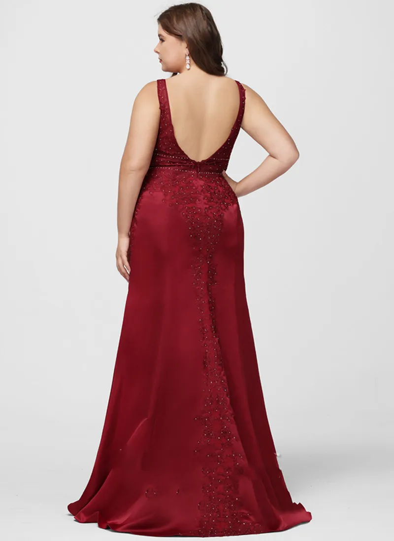 2023red cetim frisado lantejoulas vestido de noite luxo elegante senhoras cauda longa baile de formatura festa mãe da noiva vestido mais tamanho personalizado