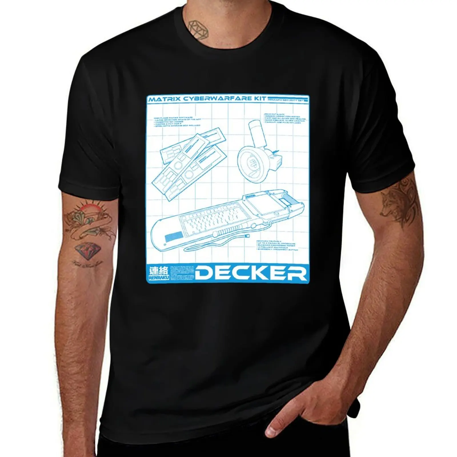 

Shadowrun - Decker Shirt (Версия 1) Футболки с рисунком рэпера, футболки с рисунком, возвышенная мужская одежда
