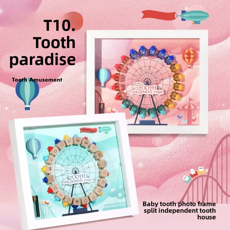 Plastic Photo Frame Baby Teeth Box Boys Girls Memorabilia Storage Box Infant Keepsakes Storage Organizer Family Utility