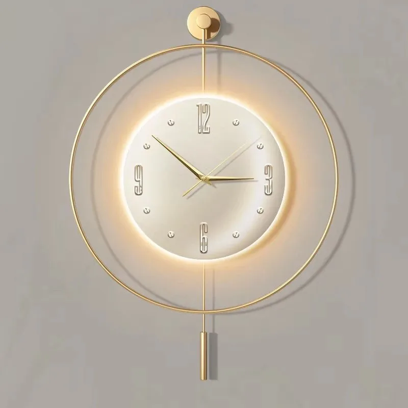 Waiting Mural Wall Clocks Modern Led Aesthetic Creative Round Nordic Wall Watch Minimalist Restaurant Wanduhr Home Decoration