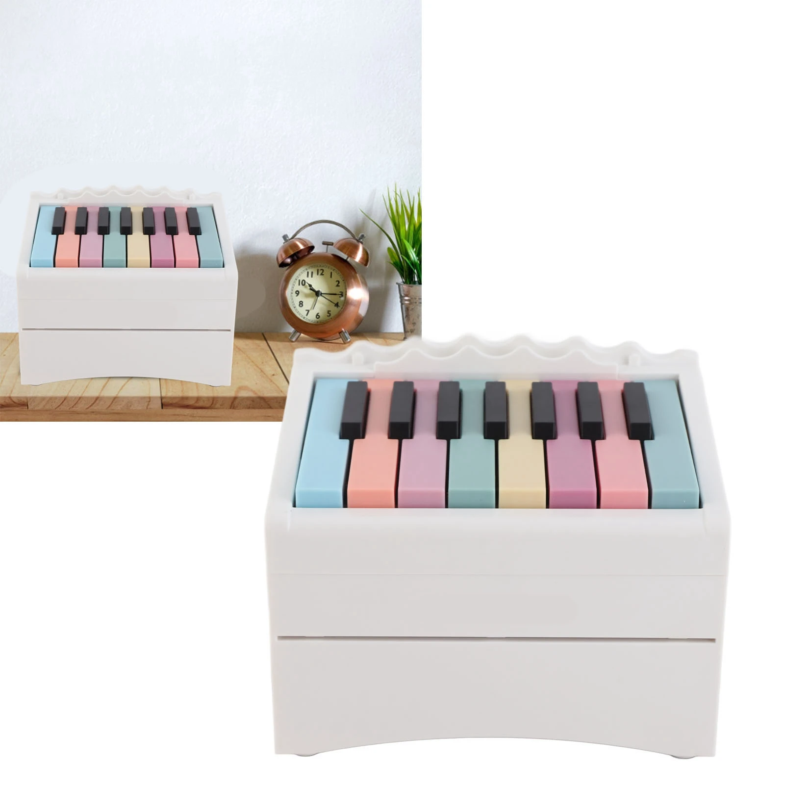 Calendário de piano recarregável usb, piano jogável, 52 cartões de calendário semanal com partitura de música, calendário de mesa de piano jogável