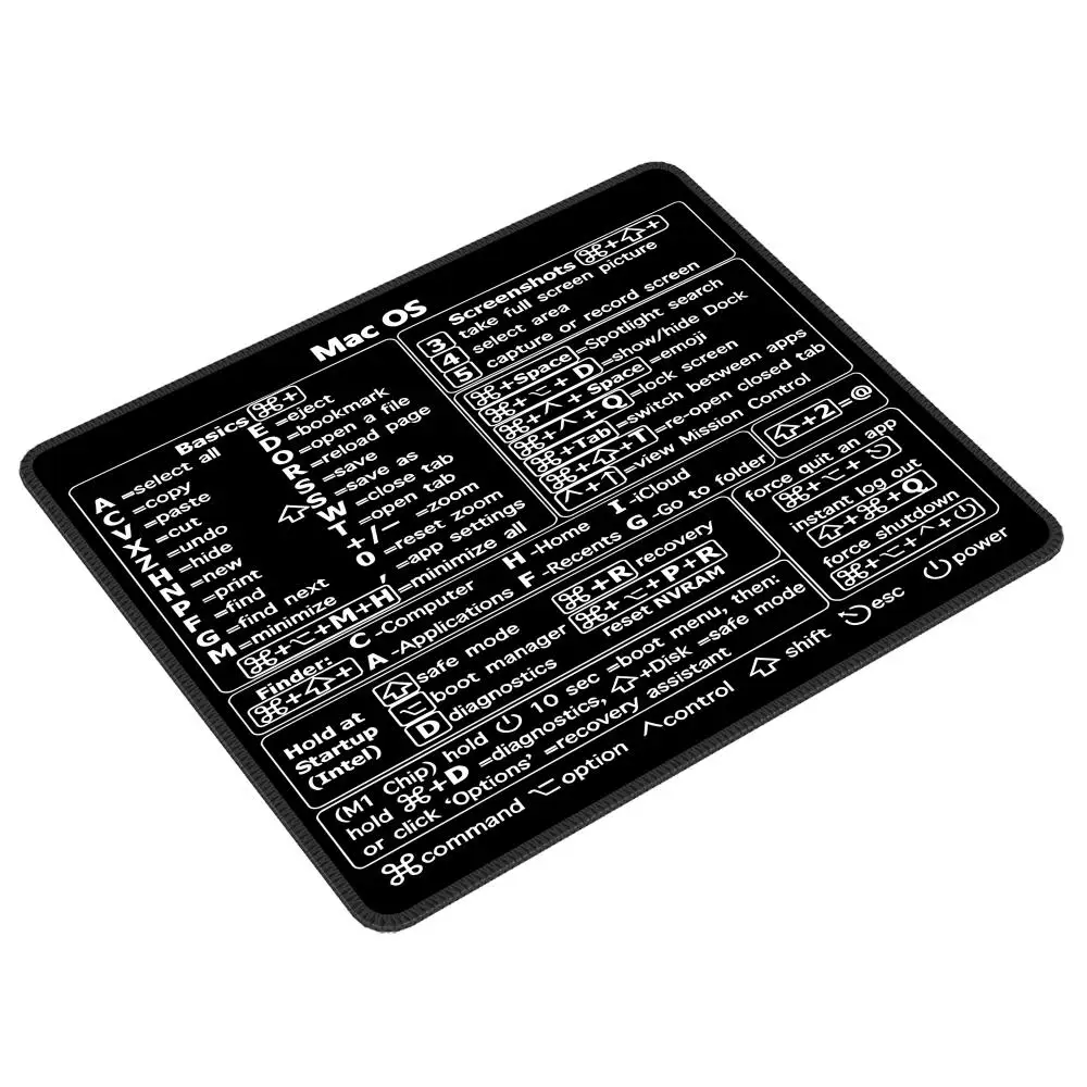 Windows and Mac OS Shortcut Key Design Small Square Rubber Base Non-slip Stitched Edge Mouse Pad for Office Computer Laptop Pads view 4
