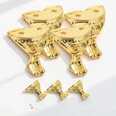 12Pcs Decorative Box Legs Zinc Alloy Corner Protectors for Wooden Jewelry Boxes Chests Tool Cabinets Perfume Trays Stained Glass