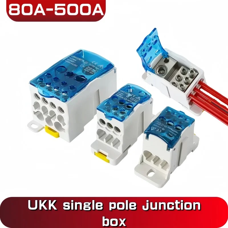 UKK80A UKK125A UKK160A UKK250A UKK400A UKK500A Terminal Block 1 in many Out Din Rail electric wire connector Power junction box