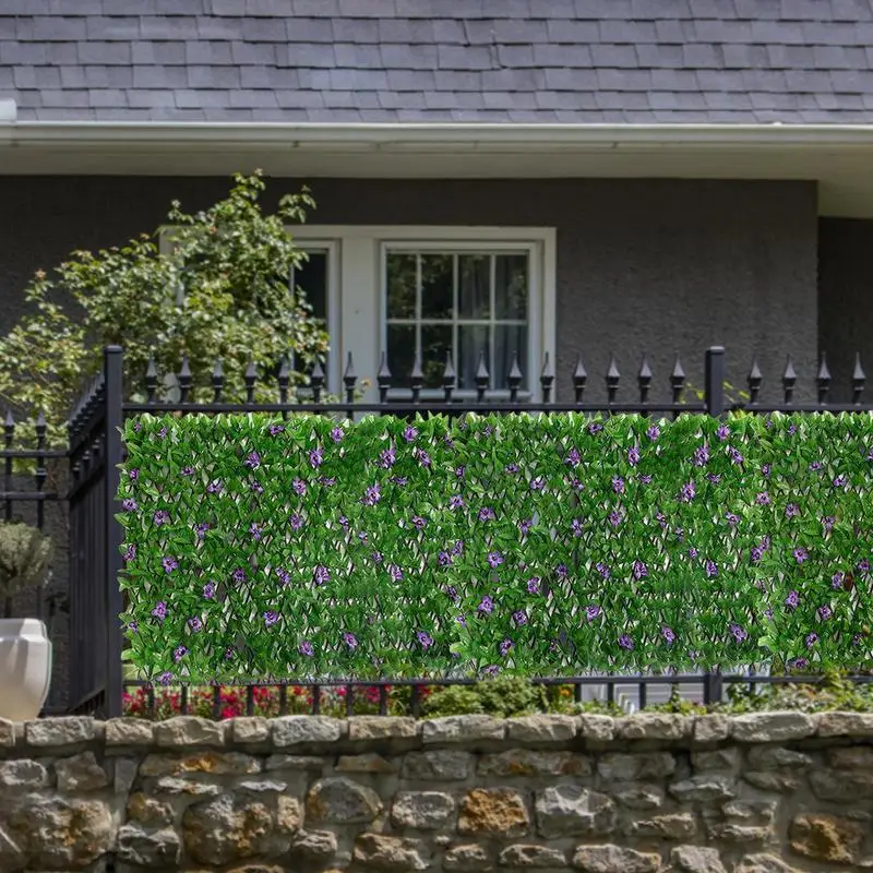 Artificial Plant Walls Expandable Faux Privacy Fence Foliage Hedge Grass Mat Plants Garden Simulated Lawn Ivy Maple Leaf Decor