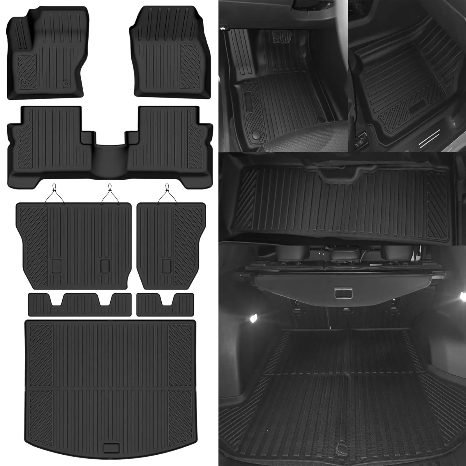 

Custom Fit TPE Floor Mats For Ford Escape 2013-2019 All Weather Liners With Trunk Mat And Backrest Protectors
