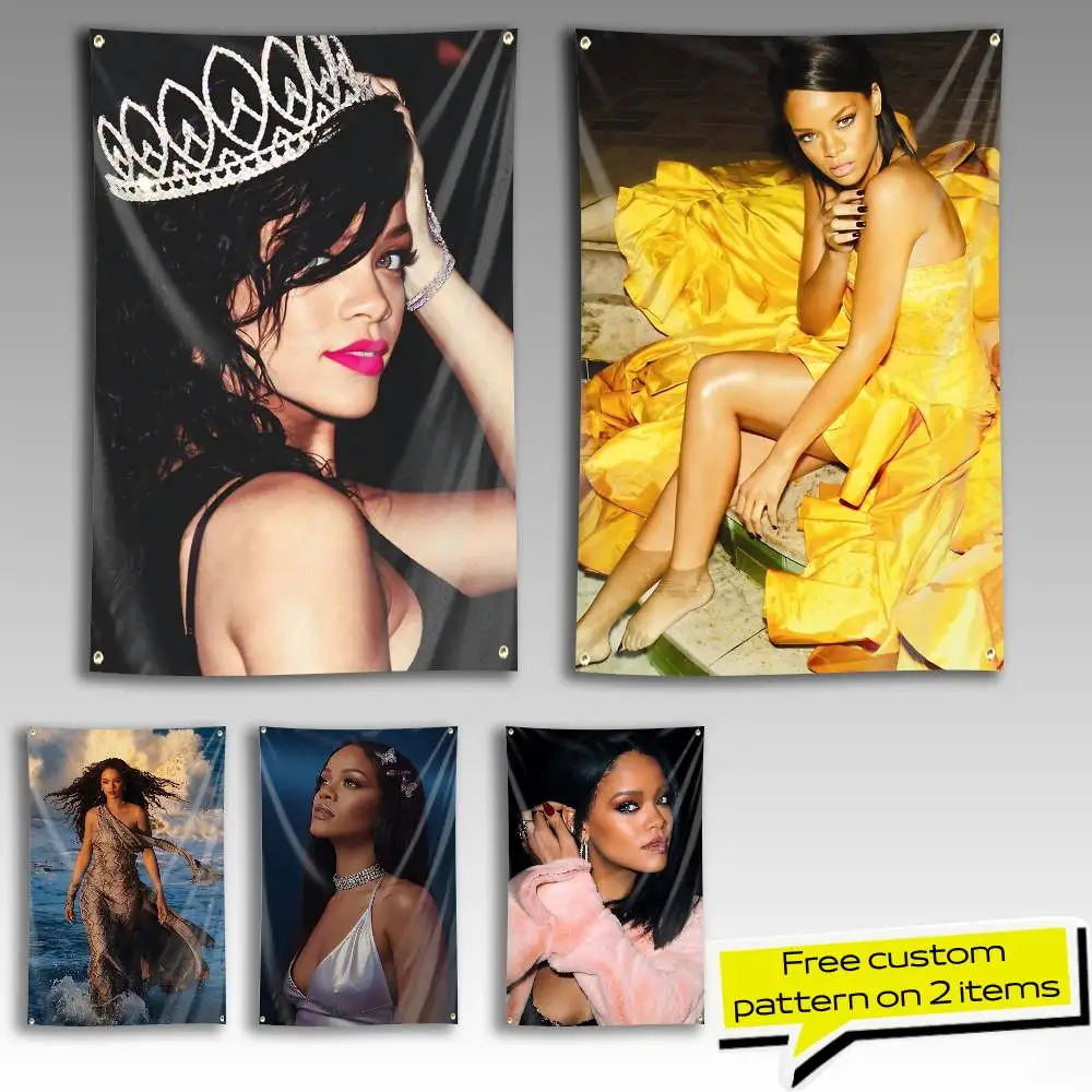 ANTI Singer RiRi R-Rihanna Flag Tapestry Banner for Bedroom Living Room Outdoor Camping Custom Supported