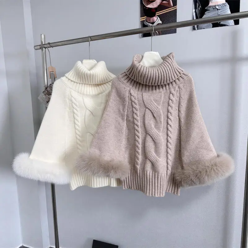 

Women's Clothing Knitwear Loose High Neck Base Layer Off-The-Shoulder Bat Shirt Sweater Long Sleeves Tops Fashion Versatile