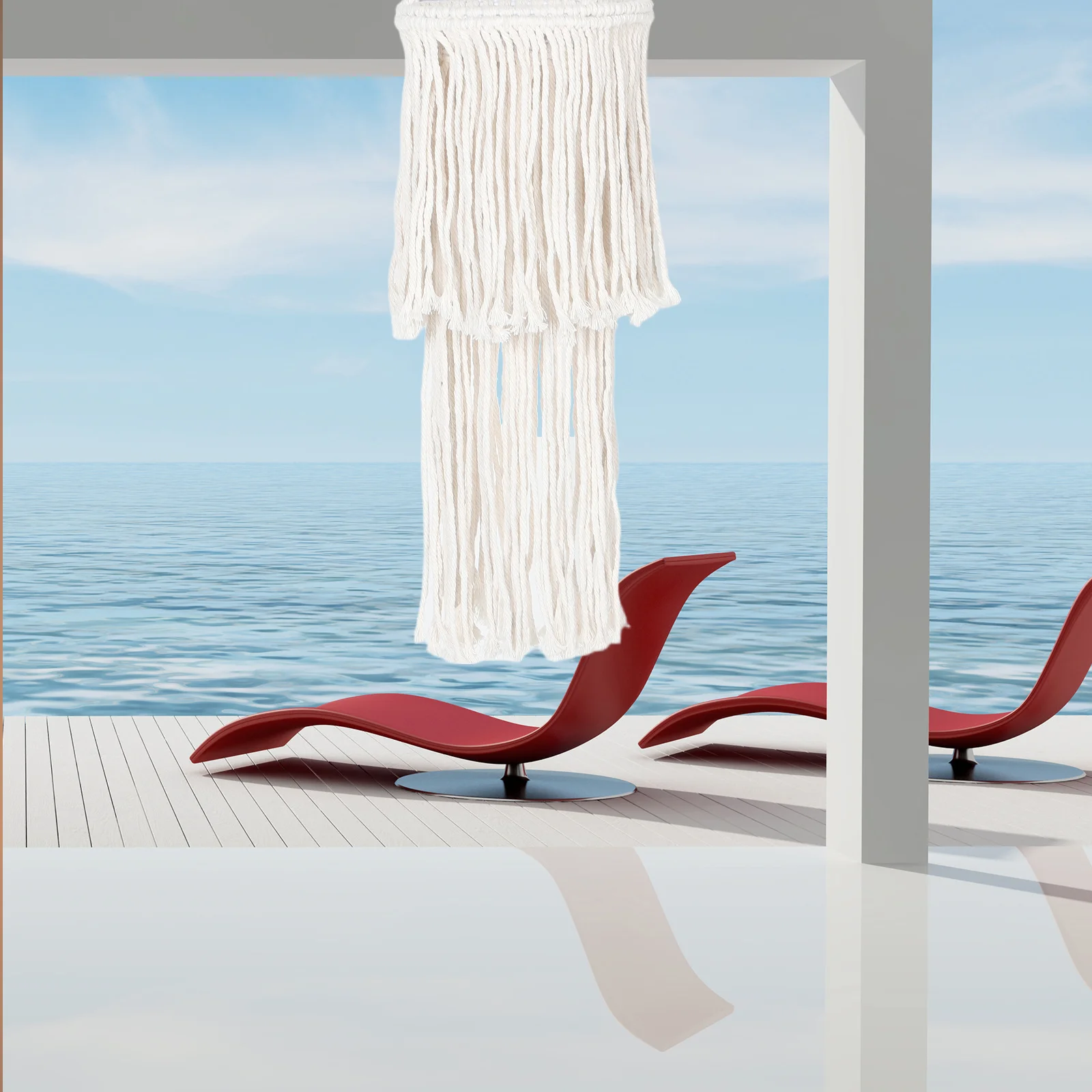 

Handwoven Boho Lamp Shade Cotton Rope Scandinavian Style Soft Colors Easy Install Living Room Coffee Shop Decor