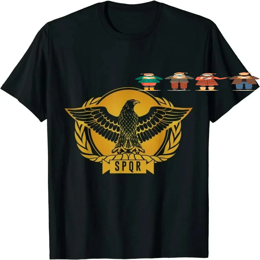 SPQR Roman Eagle Julius Caesar Legion Empire Senate T-Shirt Short Sleeve Casual 100% Cotton O-Neck Summer  Tees