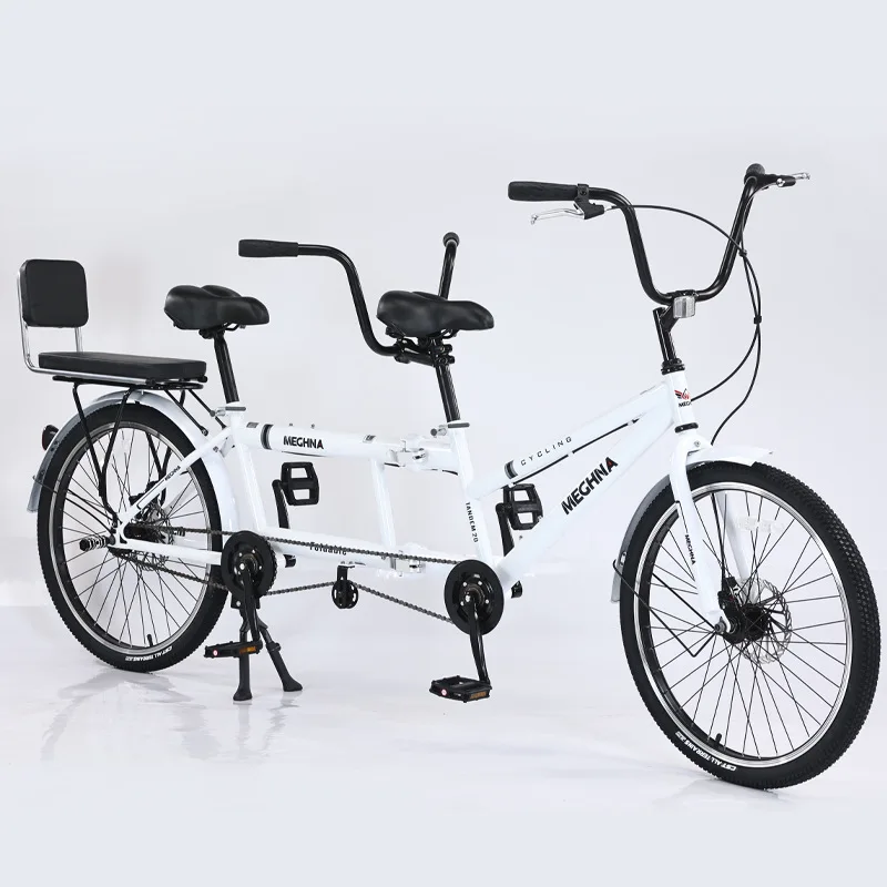 

Folding double bicycle rental direct sales variable speed two-person scenic spot parent-child three-person