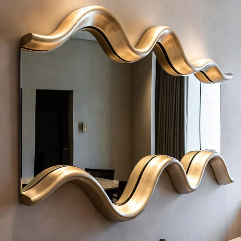 High-value mirror, American retro decoration creative irregular shape dressing art full body floor mirror