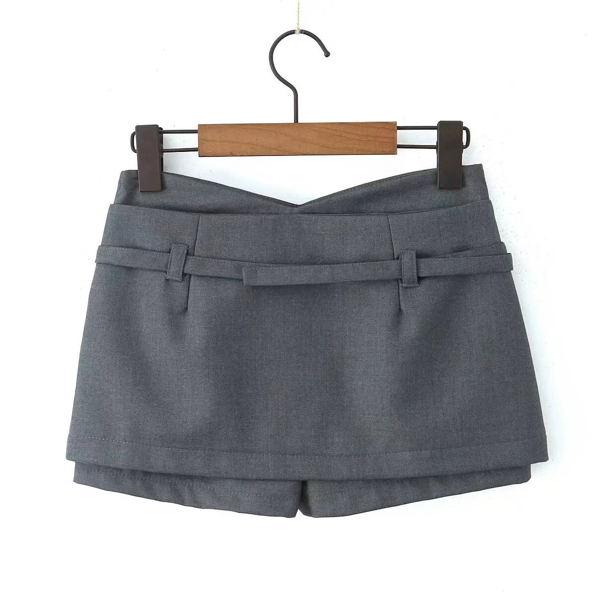 Gonna da abito casual con vita a V JNLEAOG Autunno New Sle Gonna a trapezio in fibra di poliestere per il tempo libero da donna Design Faion All-Match