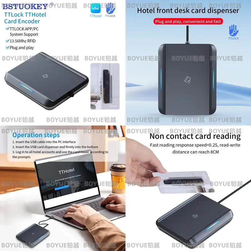 USB RFID M1 S50 Card Encoder for TTLOCK App Smart Lock System IC Key Writer Machine Hotel Management Access Control
