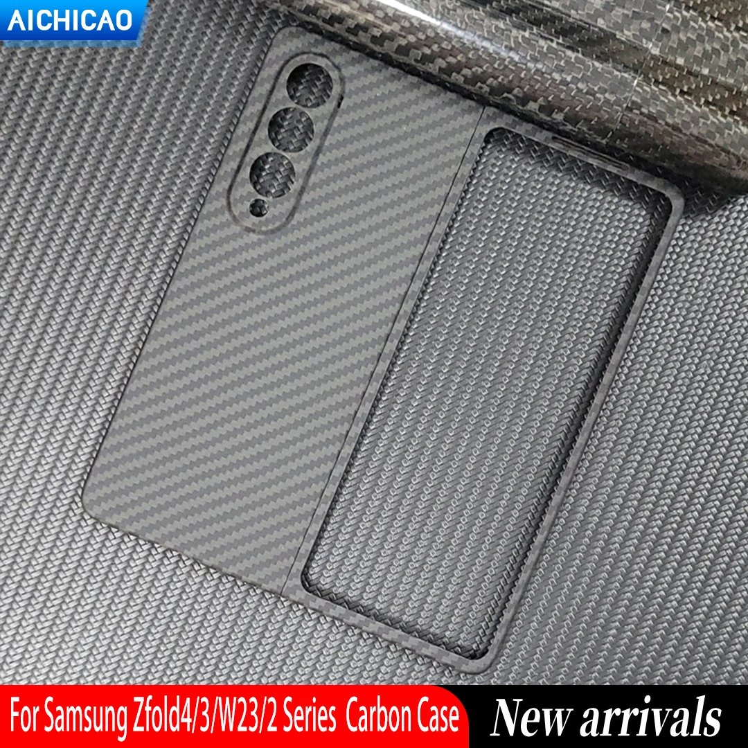 

ACC-Carbon Real Carbon Fiber Phone Case For Samsung Galaxy Z Fold 4 Aramid Fiber Anti-Fall Busines Cover Galaxy Z Fold 4