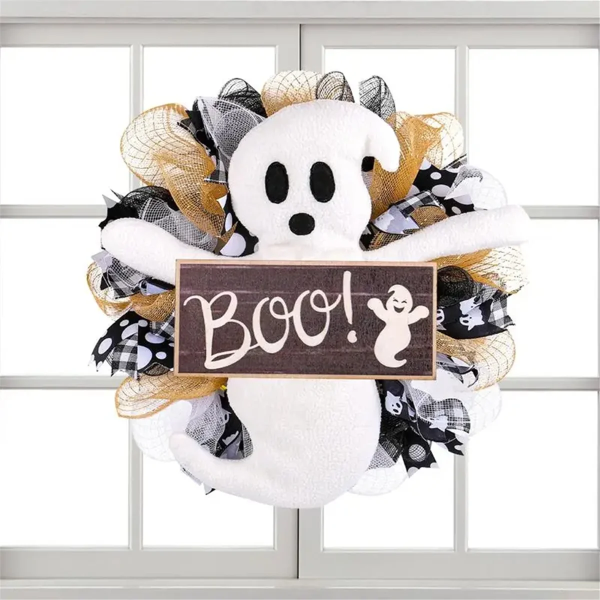 

Halloween Wreaths for Front Door Boo Ghost Sign Halloween Door Hanger Halloween Decorations Boo Halloween Wreath