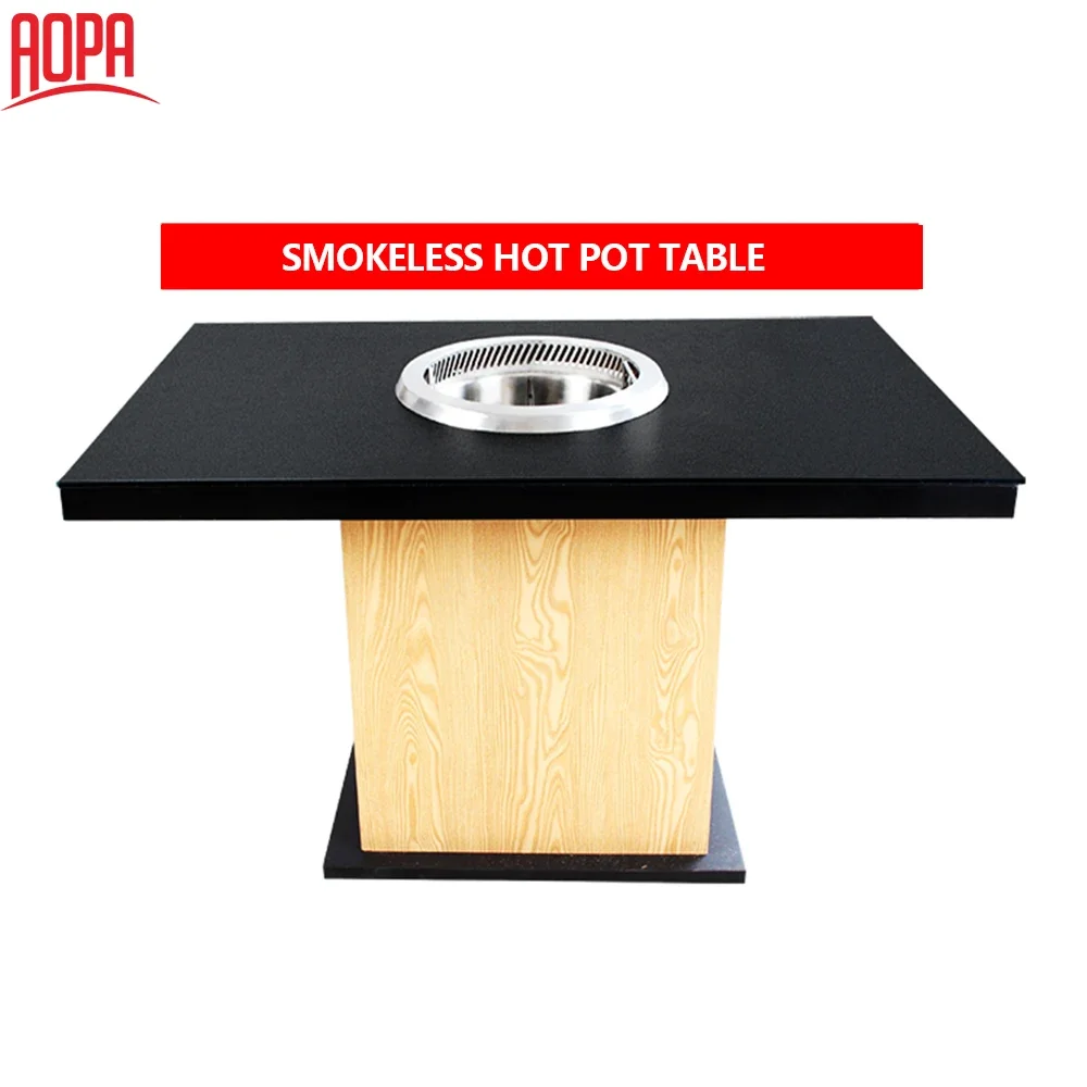 AOPA Round Smokeless Hot Pot Equipment for hot pot restaurant dining table