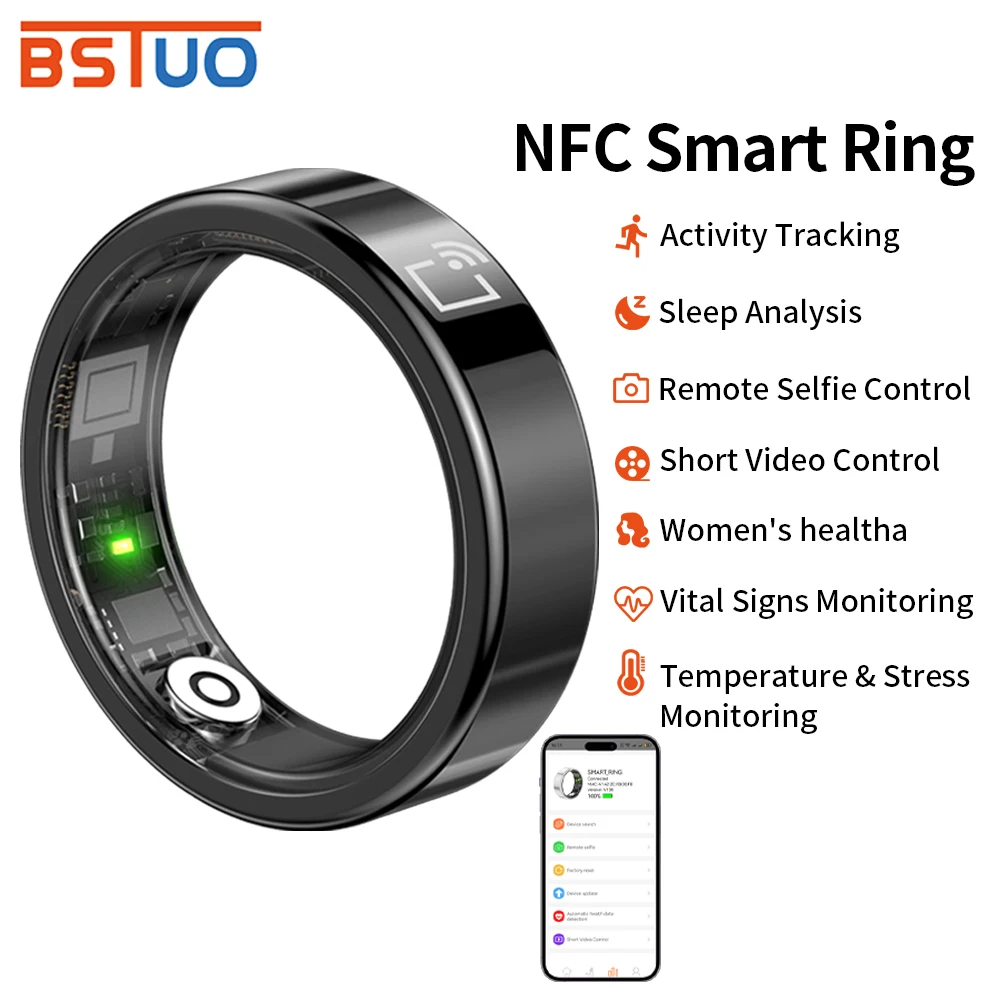 Smart NFC Ring Waterproof Ring For Door Lock System Access Control Support Mobile Phone APP NFC RingSleepExerciseHealthDetection