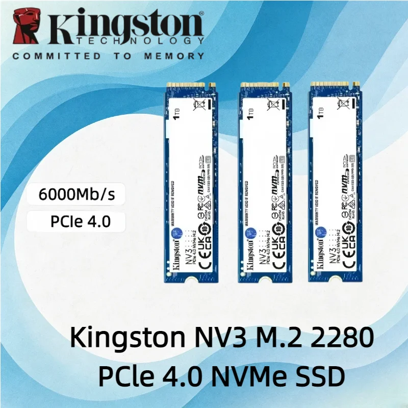 

Original Kingston NV3 PCIe 4.0 NVMe M.2 2280 Internal SSD 500GB 1TB 2TB High Performance Storage Disk