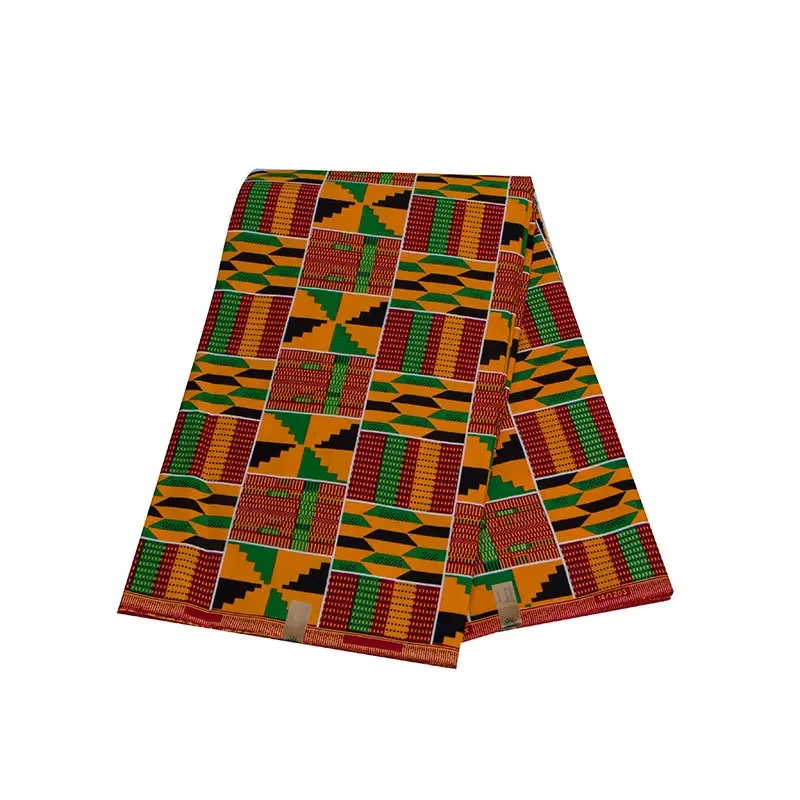 Tela africana de cera Ankara, 100% algodón de alta calidad, 2024 tela de cera suave para vestido, 6 yardas