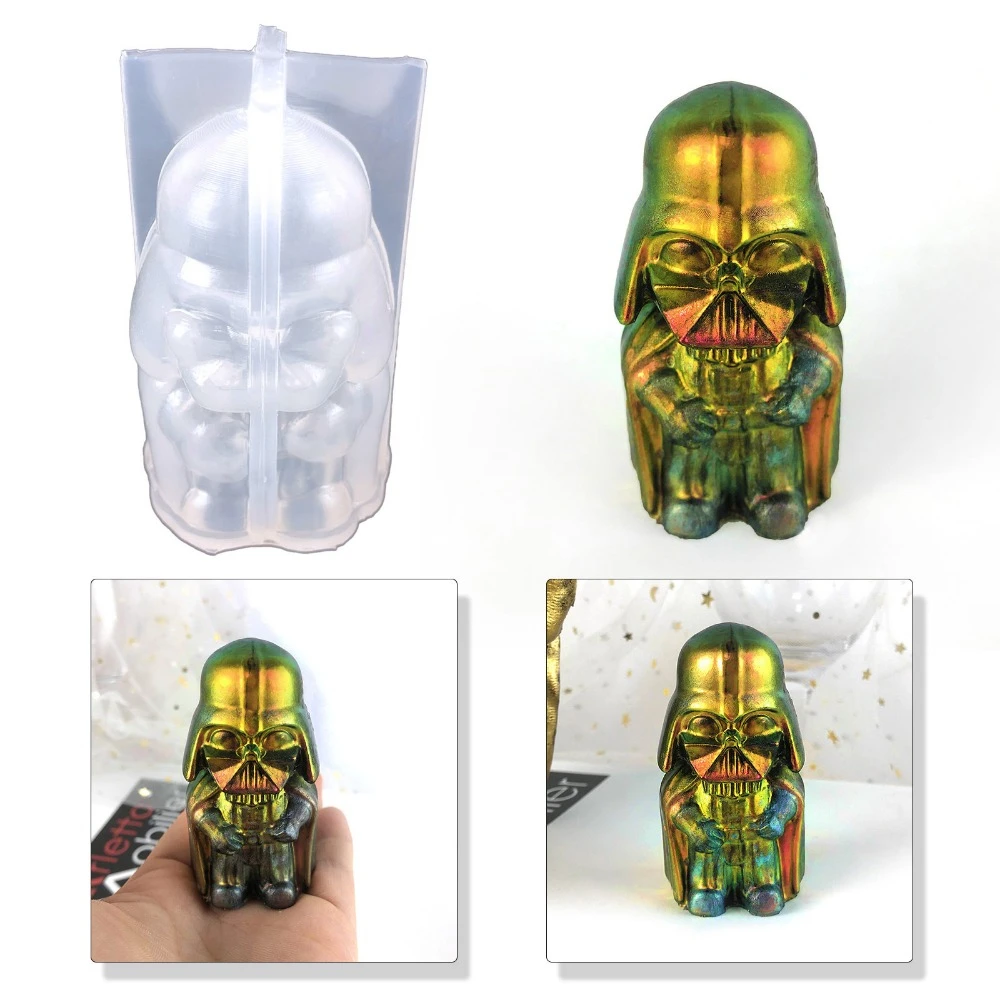 3D Black Knight Ornament Epoxy Resin Mold DIY Plaster Candle Aromatherapy Stereoscopic Black Knight Candle Silicone Mold