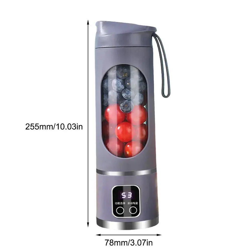 2024 New USB Charging Portable Juicer 12 Blade Head 3 Gears Adjustable Double Cover Design Long-lasting High-Power Ice Crusher