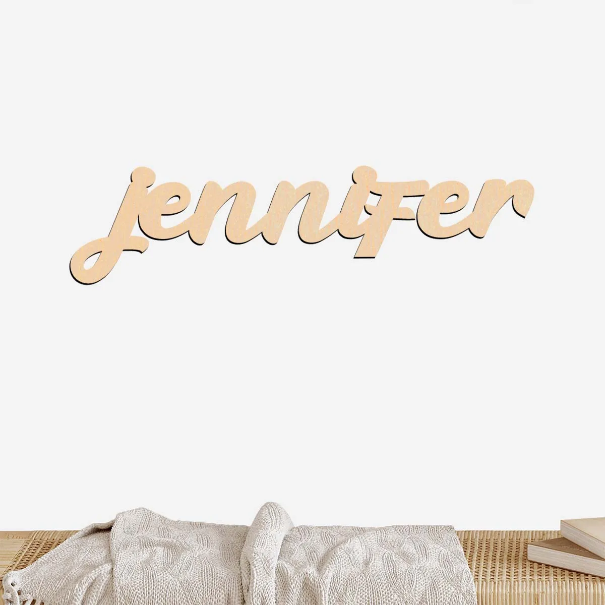 1 قطعة جينفي الملونة مثال للتخصيص اسم لوحة خشبية قطع الليزر علامة النمط التقليدي منضدية اللوحة الزخرفية