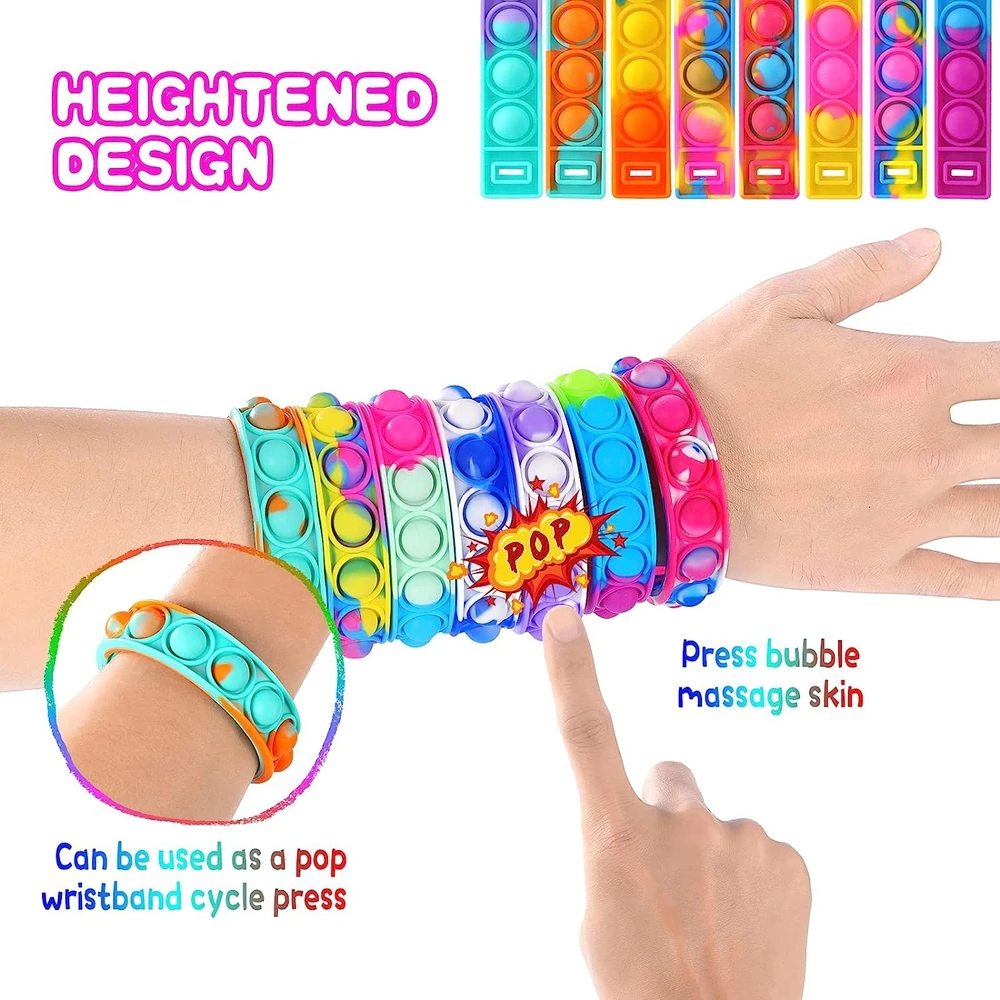 Color Silicone Bracelet Bubble Pressure Reducing Bracelet Pressure Reducing Toy Sensory Pressure Reducing Children's Toy Gift