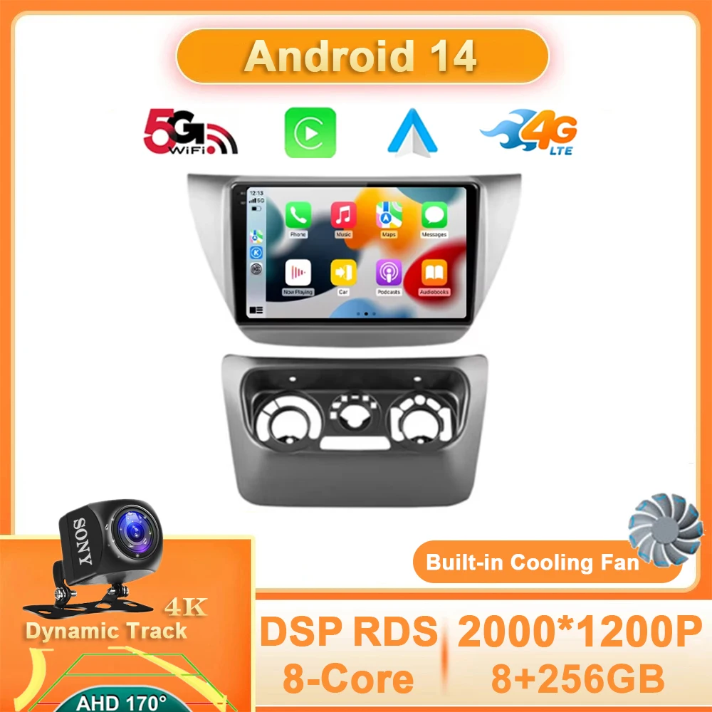 

Android 14 For Mitsubishi Lancer 9 CS 2000 - 2010 Car Radio Multimedia Stereo Video Player WIFI GPS Navigation Carplay Auto QLED