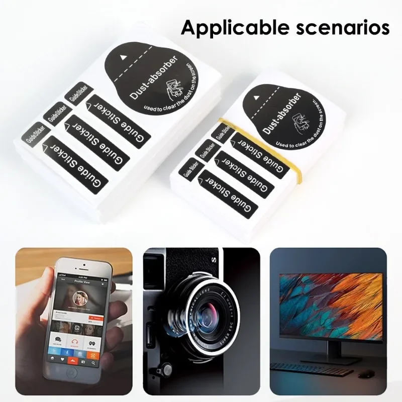 50-1Pcs Dedust Absorber Sticker for LCD Screen Cleaning Camera Lens Tablet Watches That Need Protection Film Dust-Absorber Paper