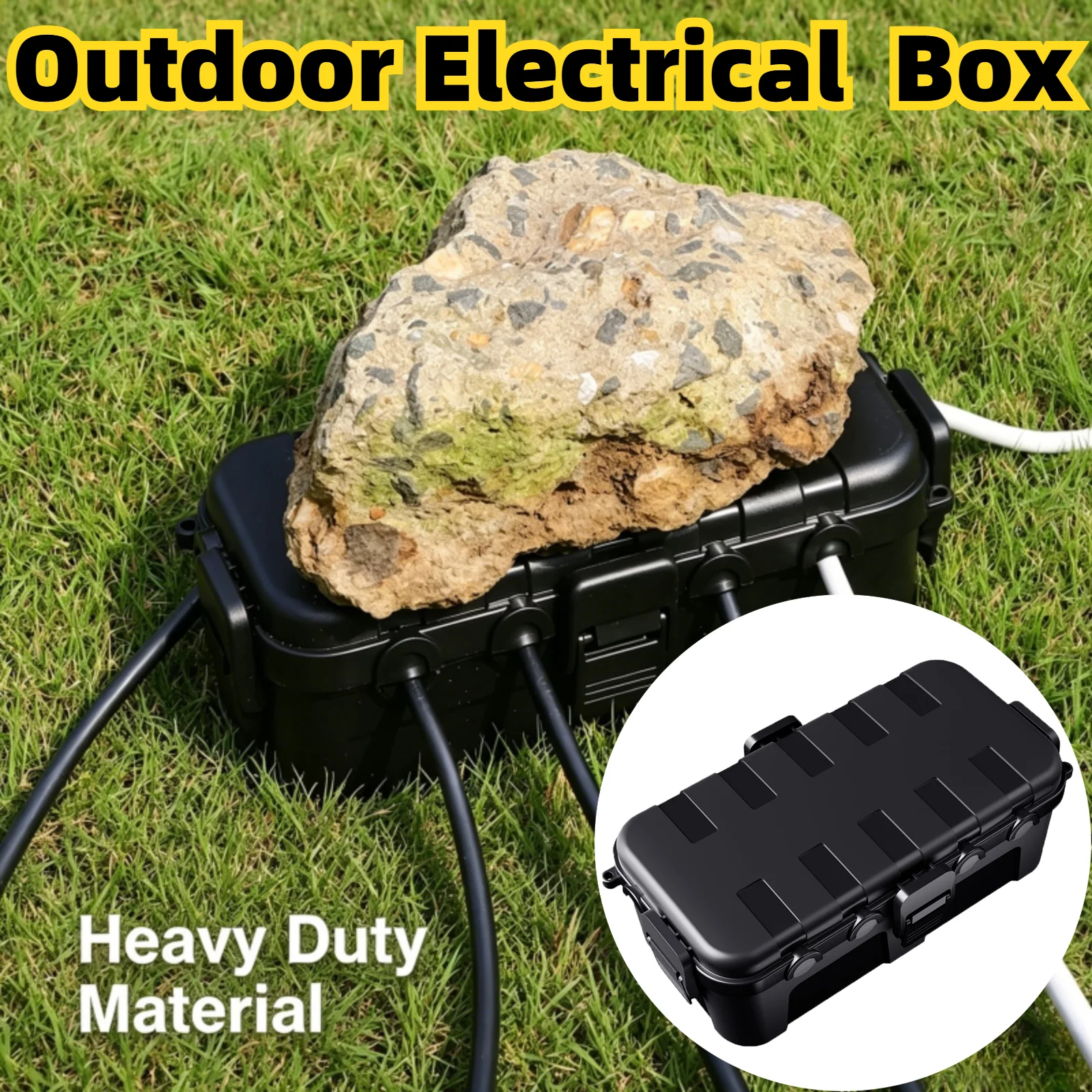 Medium Waterproof Outdoor Electrical Box (11.5x5.2x4 inch) IP54 Extension Cord Cover for Power Strip, Timer, Plug, Holiday Light