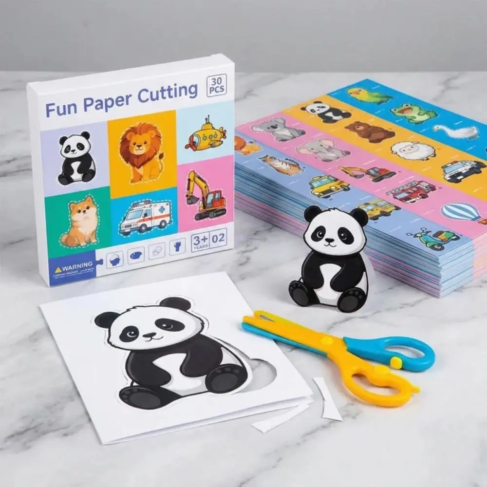 Cartoon Design DIY Paper Cut Book Color Paper 30Pcs Set Craft Scrapbooking Fine Motor Skills Handmade Paper Art Learning
