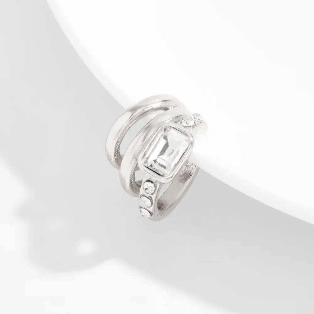 Punk Multi-Layer C-shaped Ear Clip Golded Metal Triple Ring Clip Silver Minimalism No Piercing Earrings Cartilage Ear Cuffs