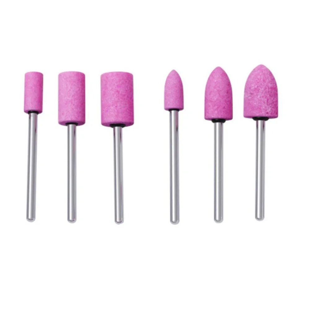 6PCS Nail Art Drill Bits Electric Rotary Tool Milling Cutter Nail Drill Bits Corundum Rotary Manicure Machine Power Tools