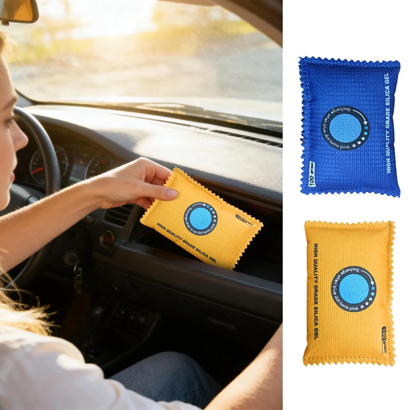 Reusable Dehumidifier Bags Moisture Absorber Closet Dryer Rechargeable Silica Gel Desiccant for Wardrobe Cabinet Basement Car